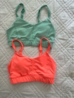 Athletic Works Mint Green & Coral Sports Bras